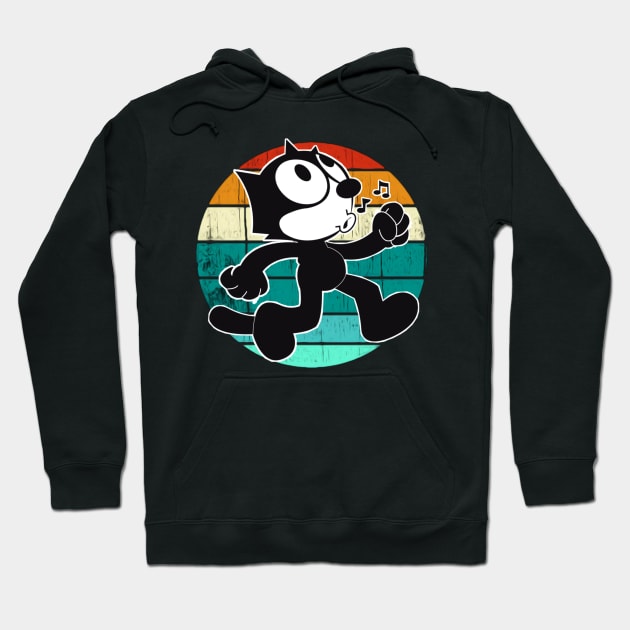 Felix The Cat Retro Hoodie by kupkle